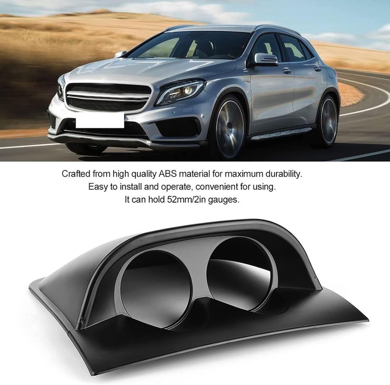 OUKENS Universal Black 2" 52mm Single Hole Gauge Dashboard Pod, ABS Plastic Car Dash Meter Cup Gauge Pod Mount Holder, Fit Most Cars, Trucks, Boats, 2 Hole Instrument Panel - Image 3